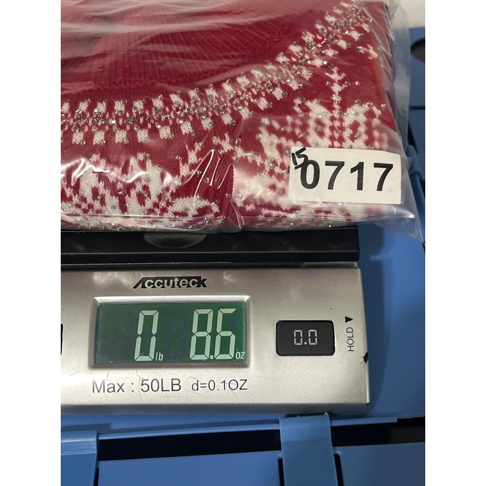 TALBOTS Sweater Beaded Snowflakes Red Lamb's Wool Blend Size Medium Petite - Picture 12 of 12